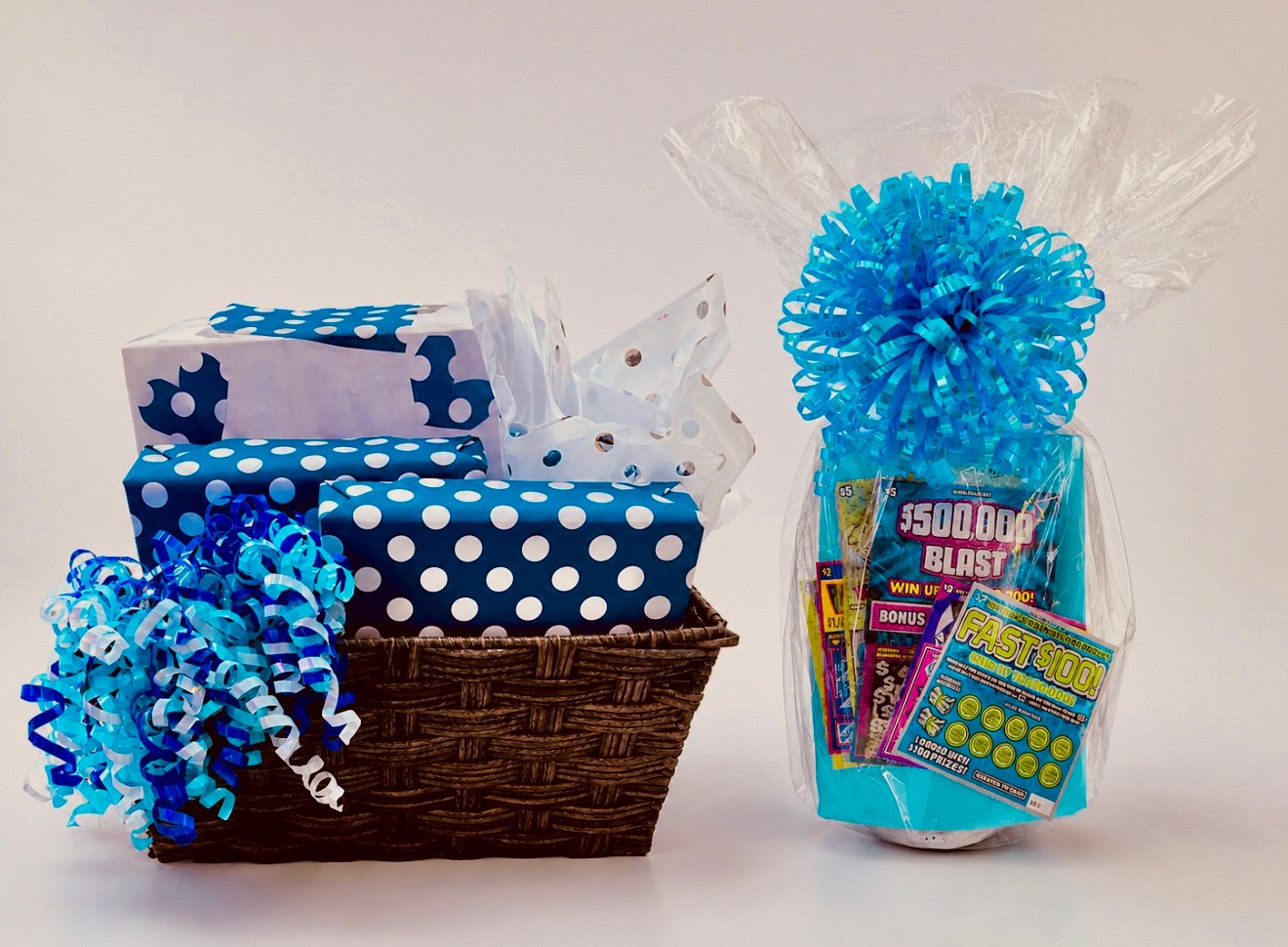 Custom gift basket example by Wrapped & Ready by René
